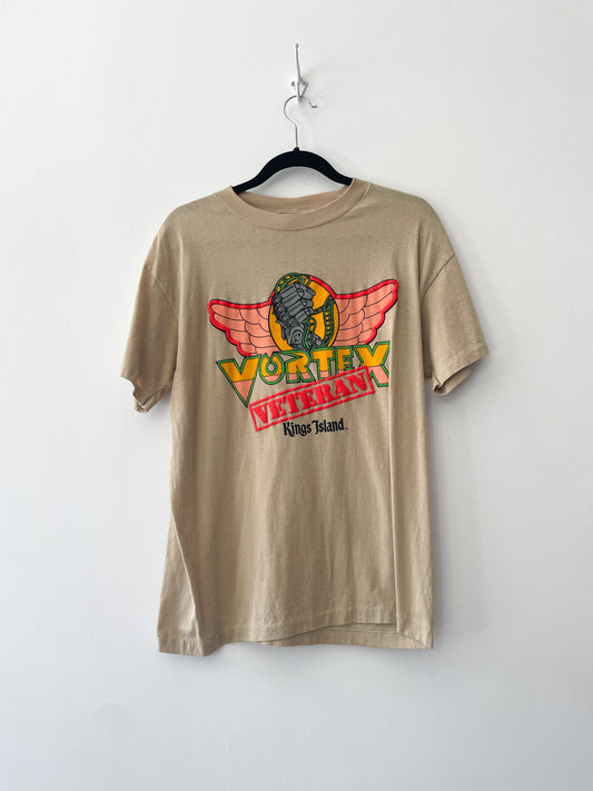 1980s Vintage Vortex Roller Coaster Veteran King's Island Tee Shirt