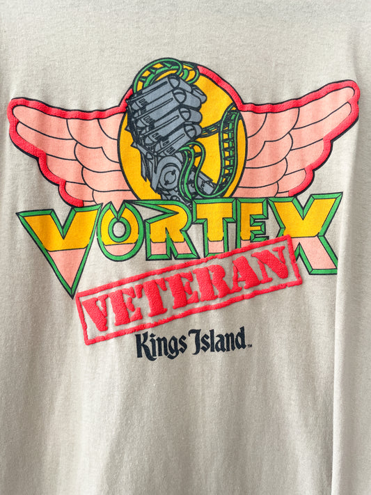 1980s Vintage Vortex Roller Coaster Veteran King's Island Tee Shirt
