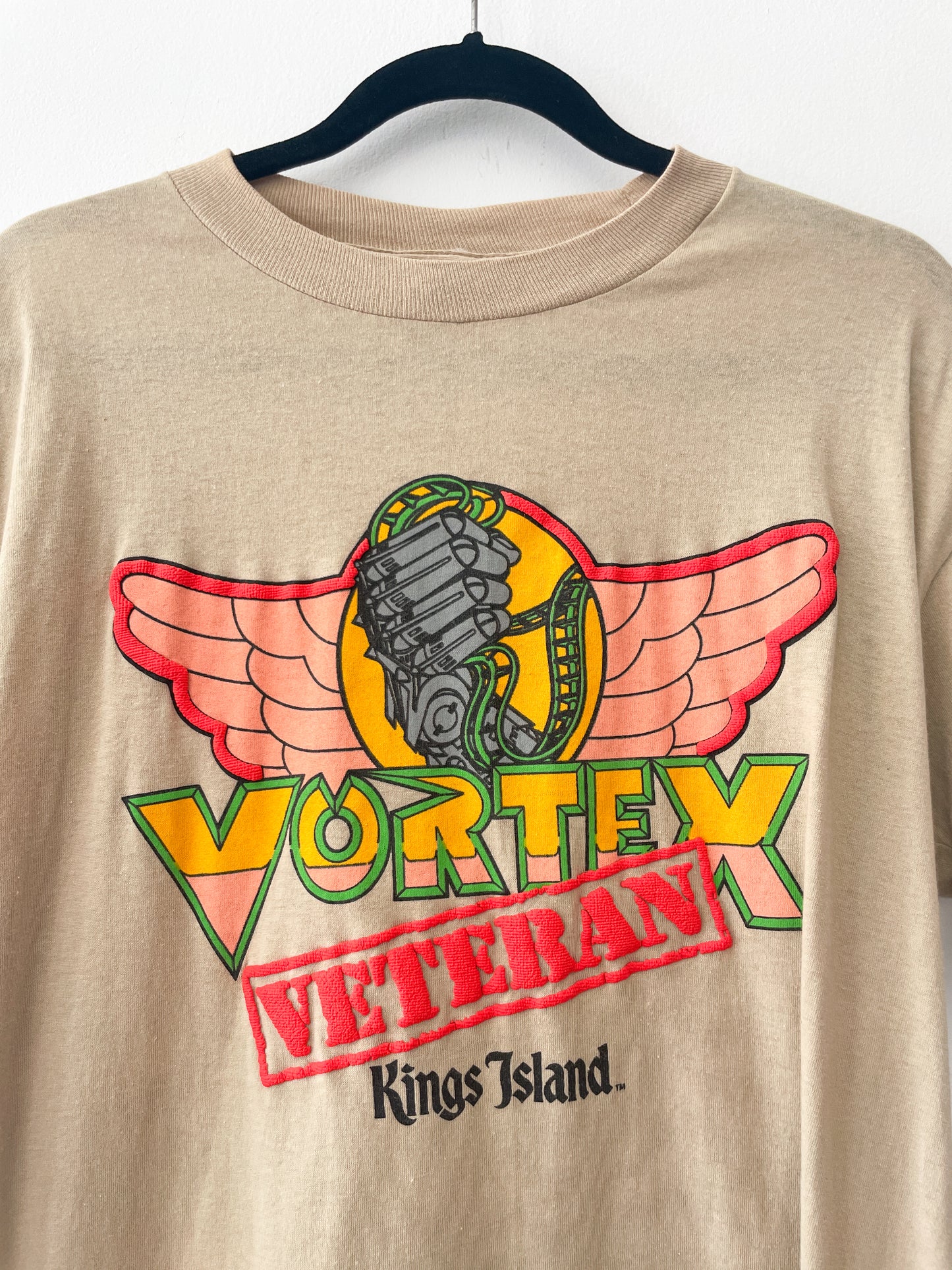 1980s Vintage Vortex Roller Coaster Veteran King's Island Tee Shirt