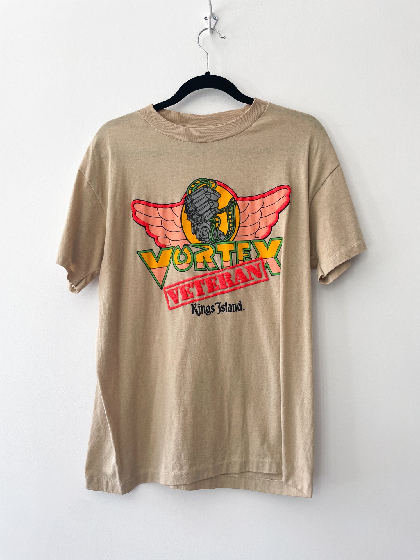 1980s Vintage Vortex Roller Coaster Veteran King's Island Tee Shirt