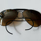1990s Vintage Ray-Ban All Black Aviator Sunglasses Made in USA by Bauch & Lomb 1998