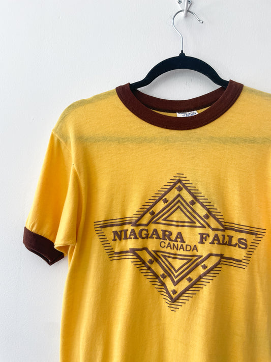 1970s Vintage Niagra Falls Canada Ringer Tee Shirt