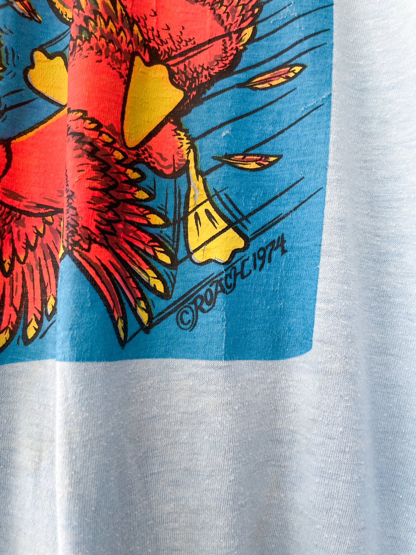 1974 Vintage Fly United Ducks Humping Roach Iron On Graphic Tee Shirt