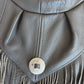 1980s Gray Fringe Leather Shoulder Bag