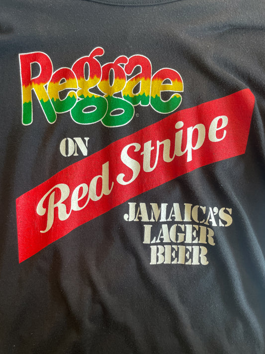 1980s Vintage Reggae on Red Stripe Jamaica's Lager Beer Tee Shirt