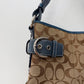 2000s Y2K COACH Signature Soho Jaquard Canvas & Blue Trim Leather Purse #3577