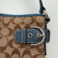 2000s Y2K COACH Signature Soho Jaquard Canvas & Blue Trim Leather Purse #3577