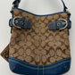 2000s Y2K COACH Signature Soho Jaquard Canvas & Blue Trim Leather Purse #3577