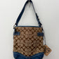 2000s Y2K COACH Signature Soho Jaquard Canvas & Blue Trim Leather Purse #3577
