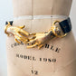 1970s Vintage Holding Hands Clasping Georges Mailian Inspired Leather Belt by Park Lane