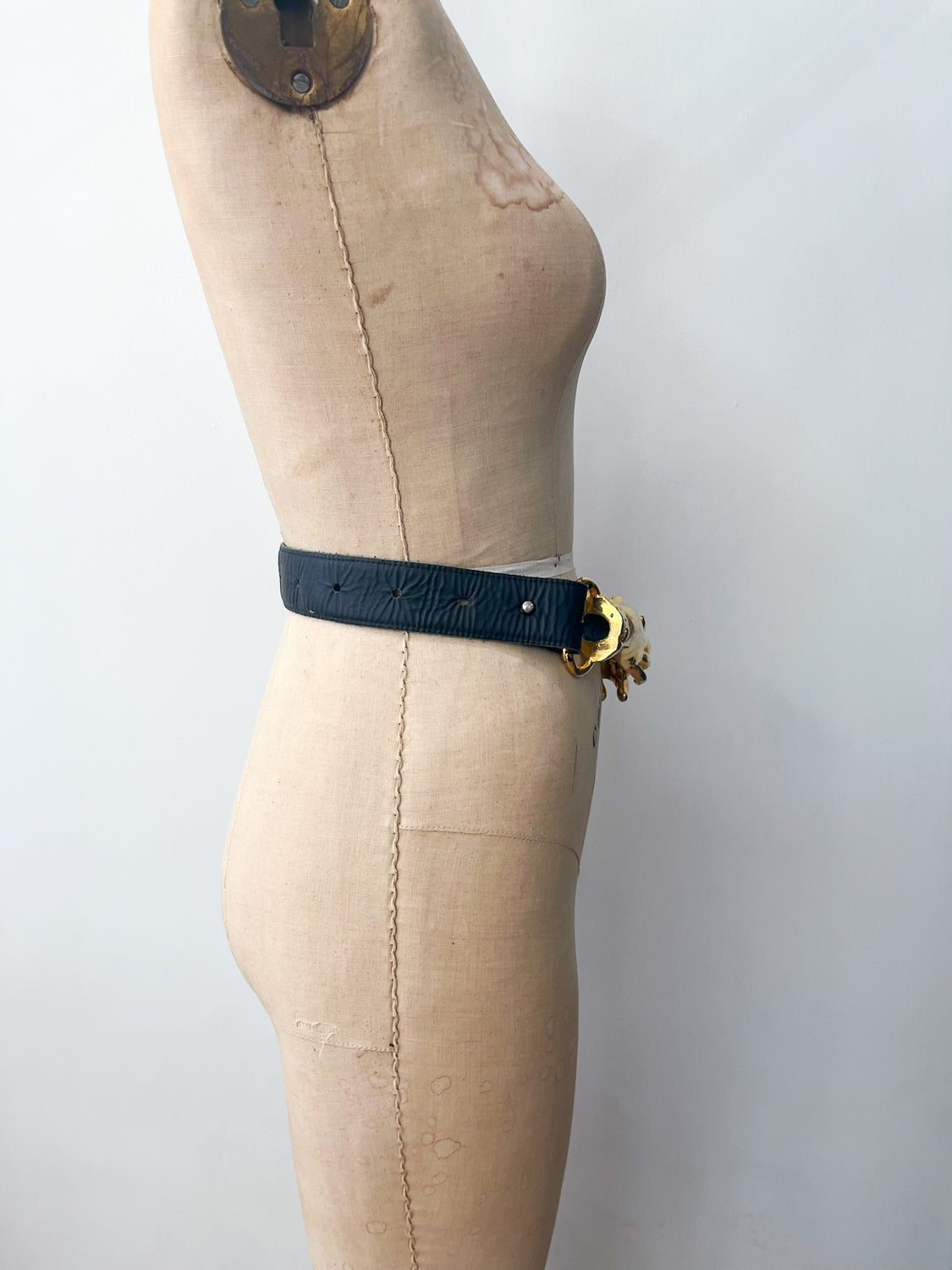 1970s Vintage Holding Hands Clasping Georges Mailian Inspired Leather Belt by Park Lane