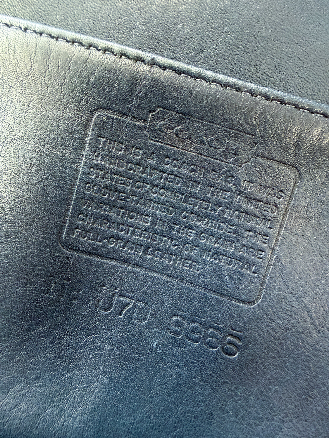 1990s Vintage COACH 1997 Blue Legacy Zip Bag 9966