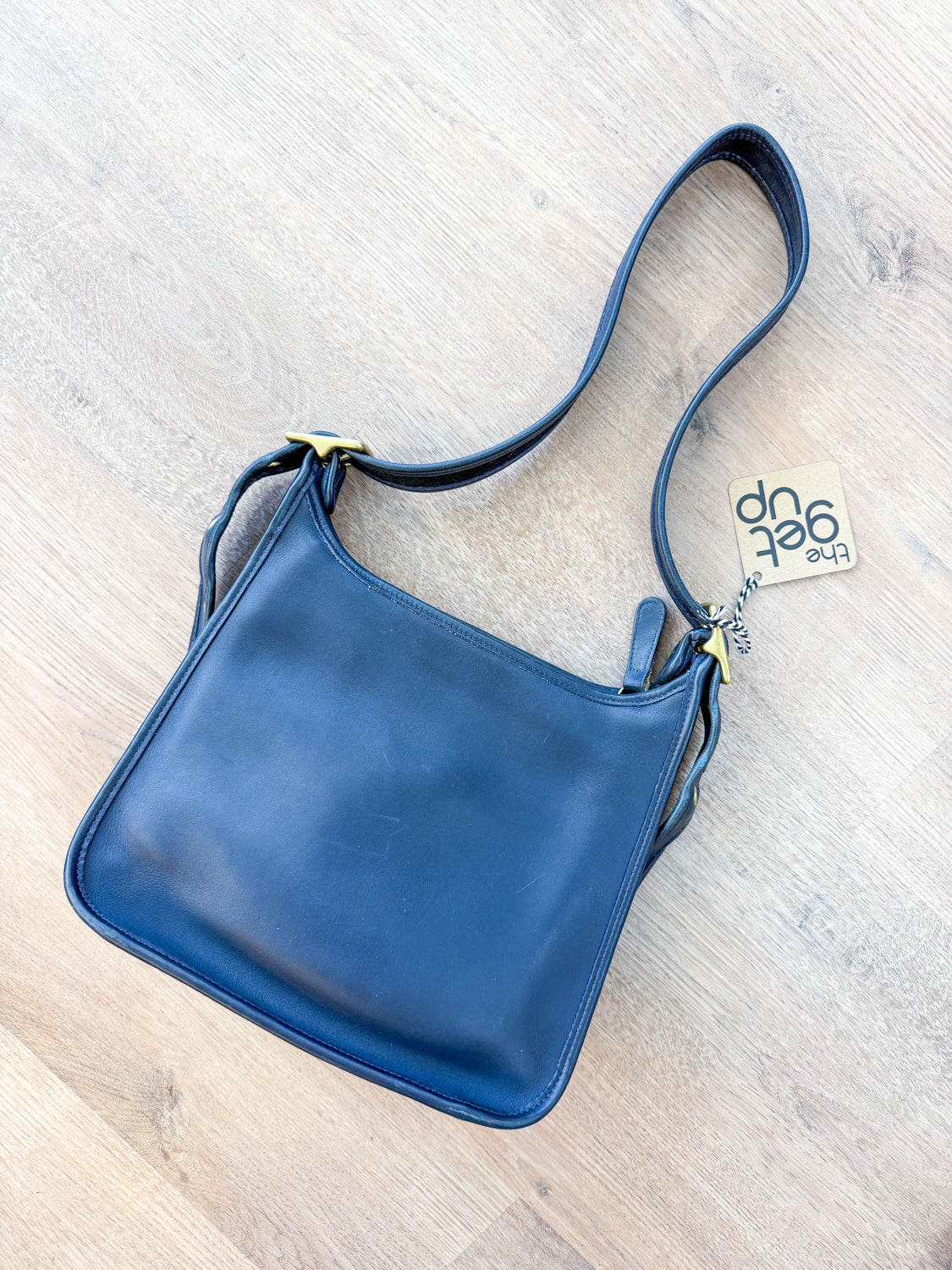 1990s Vintage COACH 1997 Blue Legacy Zip Bag 9966