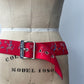1960s - 70s Vintage Peter Max Red Canvas Cosmic Jump Belt