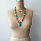1970s Vintage Bear Totem Fetish Necklace Turquoise Zuni Native American