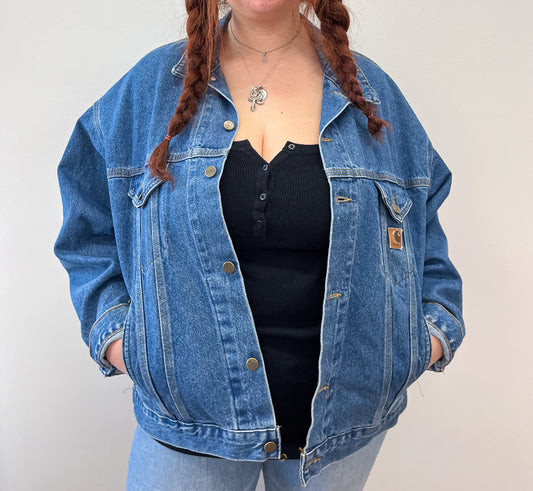 1990s Vintage Carhartt Darkstone Wash Denim Jean Jacket