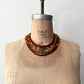 1950s Vintage Orange & Brown Multi-Strand Glass Beaded Necklace