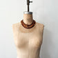 1950s Vintage Orange & Brown Multi-Strand Glass Beaded Necklace