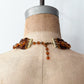 1950s Vintage Orange & Brown Multi-Strand Glass Beaded Necklace