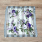 1980s Vintage Valentino Semi-Sheer Silk Purple Roses Floral Scarf