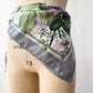 1980s Vintage Valentino Semi-Sheer Silk Purple Roses Floral Scarf