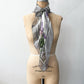 1980s Vintage Valentino Semi-Sheer Silk Purple Roses Floral Scarf