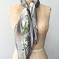 1980s Vintage Valentino Semi-Sheer Silk Purple Roses Floral Scarf