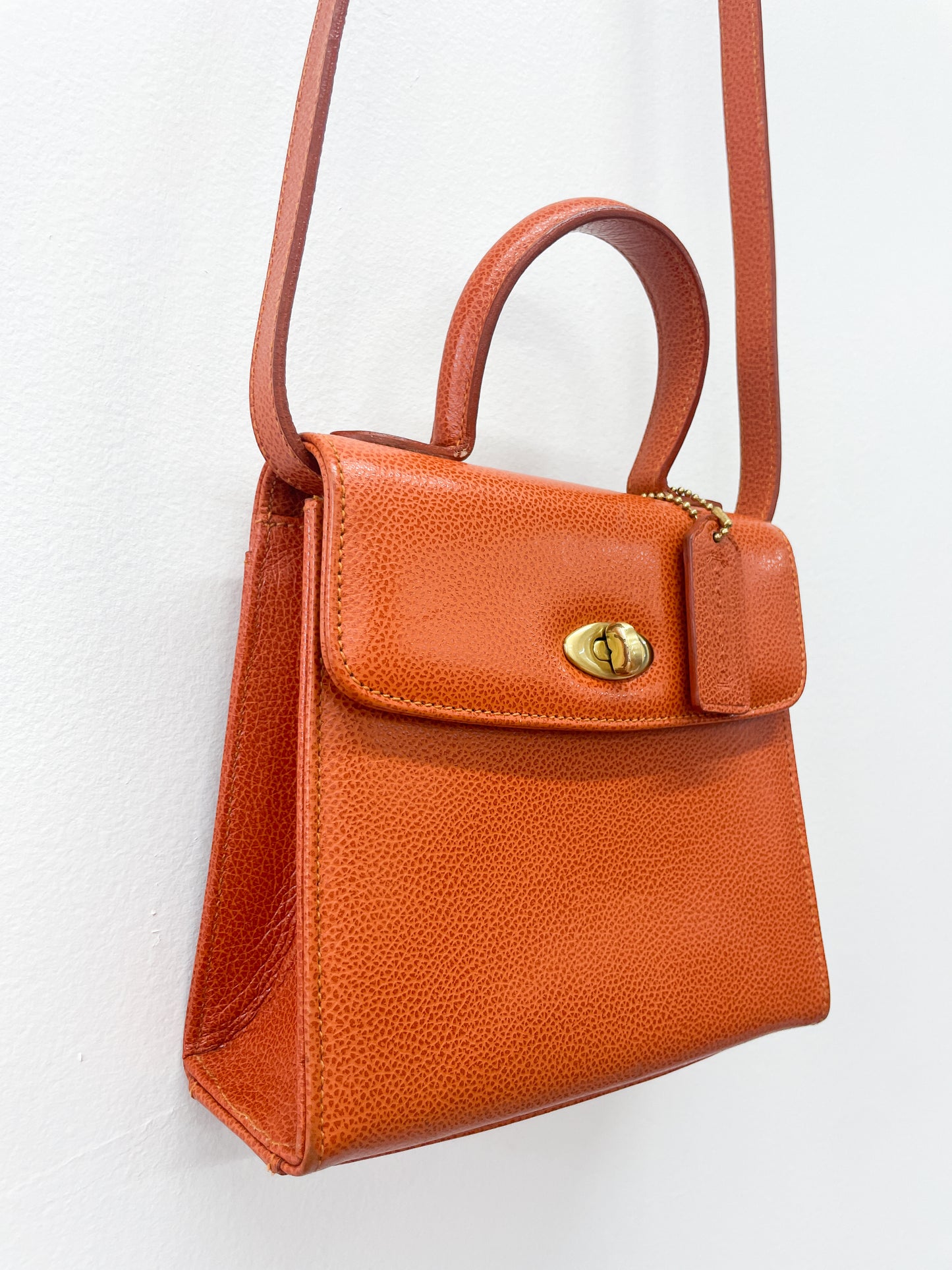 1995 Vintage COACH Gracie Bag British Tan Pebble Leather Authentic Original Crossbody Purse Style 4413 1990s