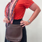 2001 Vintage COACH Chocolate Brown Slim Hippie Flap Saddle Crossbody Authentic Original Style 9135