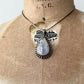 1980s Vintage Sterling Moonstone Teardrop Stone Pendant Necklace