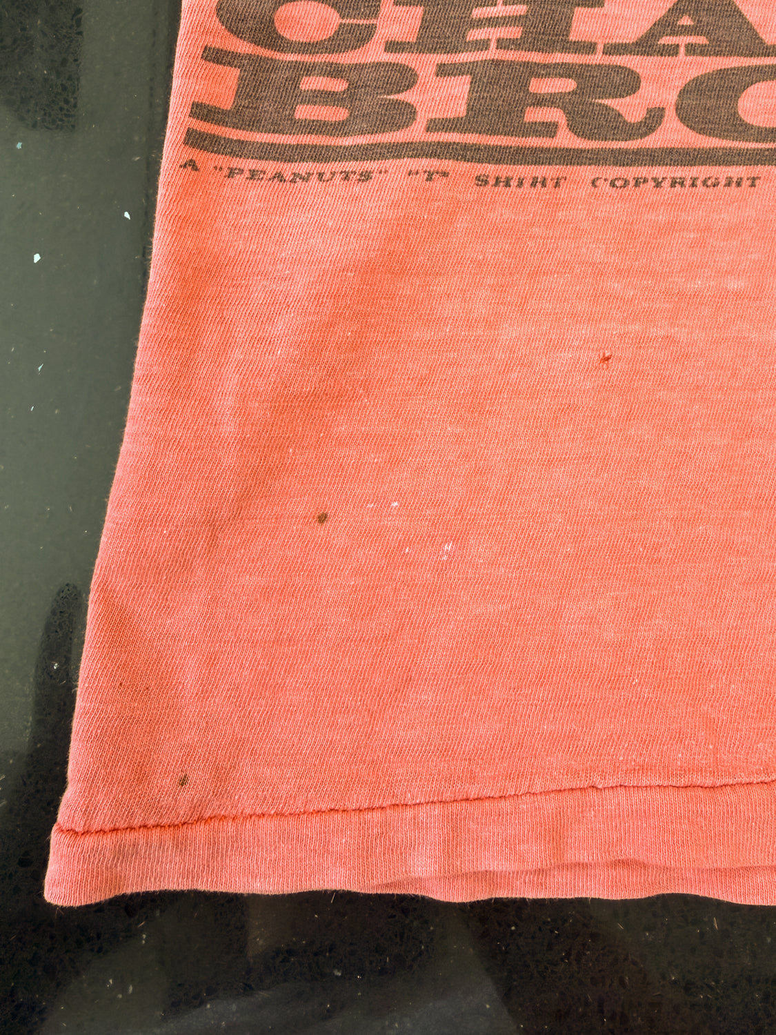 1966 Vintage Peanuts Charlie Brown Faded Distressed Tee Shirt Mayo Spruce 1960s