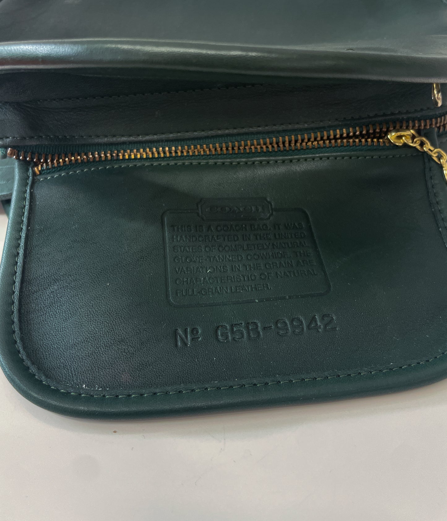 1995 Vintage COACH Carousel Bag Bottle Green Authentic Original Style 9942 RARE Crossbody Purse