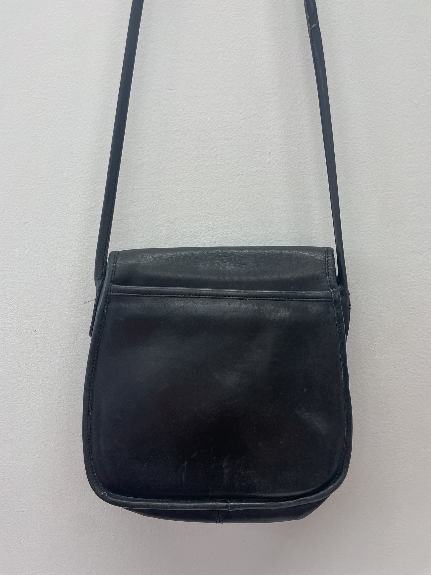 1980s Vintage COACH Lindsay Black Crossbody Purse Authentic Original Style 3046