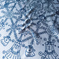 1970s Vintage Blue Under The Sea Silk Print Scarf Huge XL 46" x 46"