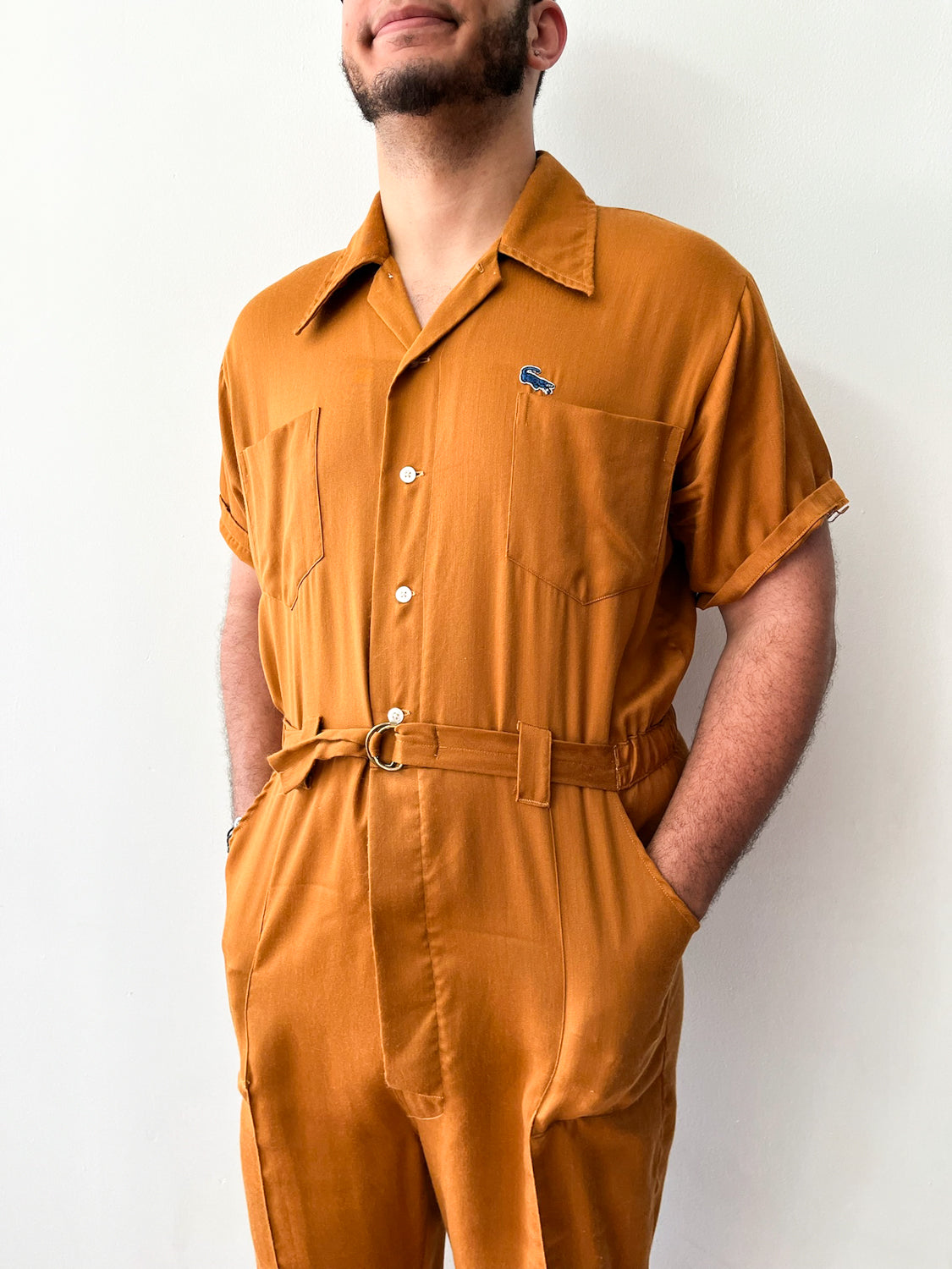 1950s - 1960s Vintage Carmel Orange Jumpsuit by Capper & Capper