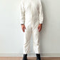 1950s Worked In, Thrashed, White Muted Striped Reverse Herringbone Painter's Cotton Coveralls