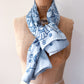 1970s Vintage Blue Under The Sea Silk Print Scarf Huge XL 46" x 46"