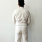 1950s Worked In, Thrashed, White Muted Striped Reverse Herringbone Painter's Cotton Coveralls