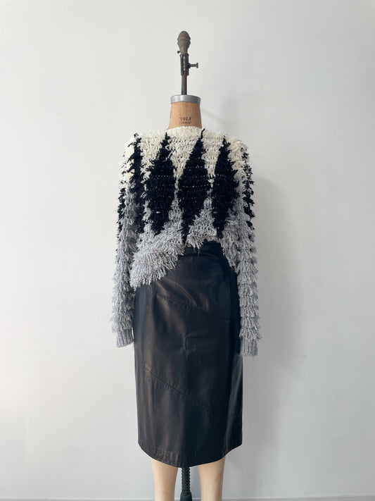 1980s Vintage Soft Black Leather Skirt