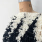 1980s Vintage Shaggy Yarn Open Knit Grayscale Diamond Sweater