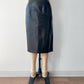 1980s Vintage Soft Black Leather Skirt