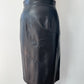1980s Vintage Soft Black Leather Skirt