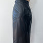 1980s Vintage Soft Black Leather Skirt