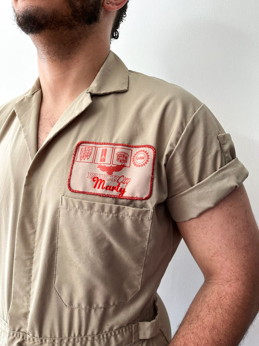 1970s - 1980s "Marty" Buick City Mechanic UAW Jumpsuit Coveralls