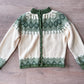 1960s Vintage Paul Mage for Saks Fifth Ave Green Fair Isle Cardigan Sweater