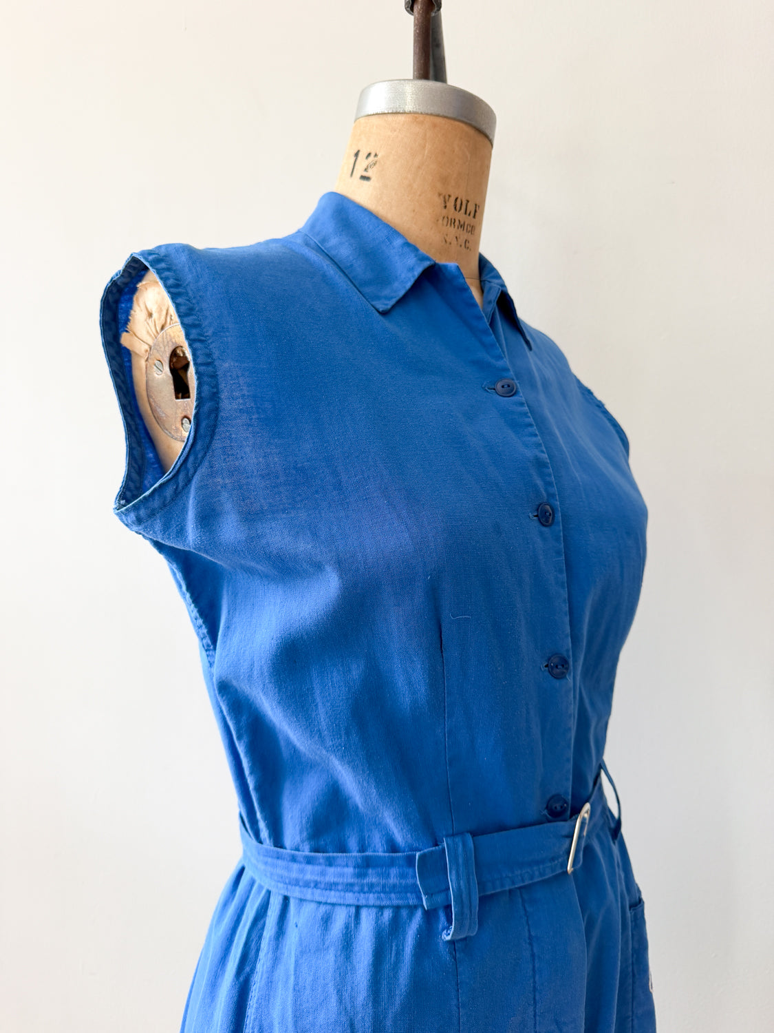1950s Vintage Toni's Embroidered Personalized Blue Gym Uniform Romper
