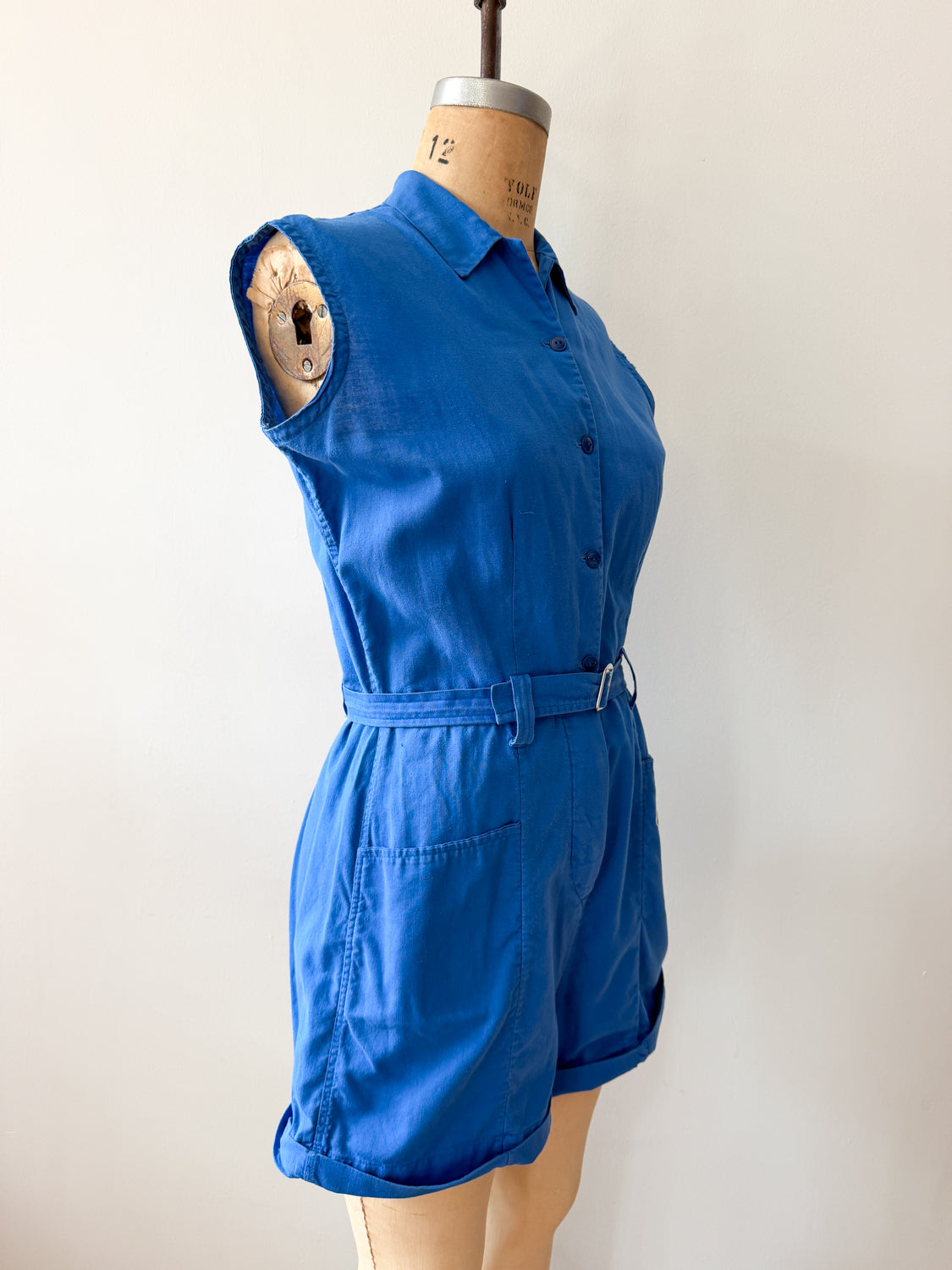1950s Vintage Toni's Embroidered Personalized Blue Gym Uniform Romper