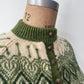 1960s Vintage Paul Mage for Saks Fifth Ave Green Fair Isle Cardigan Sweater