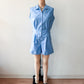 1960s Vintage Sky Blue Cotton Blend Snap Front Gym Uniform Romper