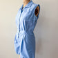 1960s Vintage Sky Blue Cotton Blend Snap Front Gym Uniform Romper